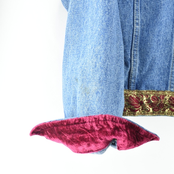 Vintage Agapo Womens Denim Jacket Size Petite L - Picture 2 of 5